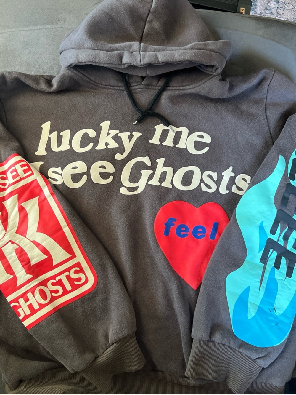 Lucky Me I See Ghosts Hoodie Adult 2XL Kanye West Kid Cudi Camp Flog Gnaw Nov 11